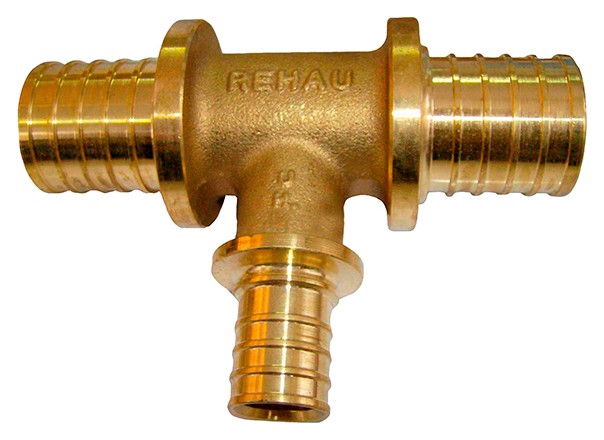 REHAU RAUTITAN PLATINUM Тройник с уменьшенным боковым и торцевым проходами 32-25-25RX для труб из сшитого полиэтилена аксиальный