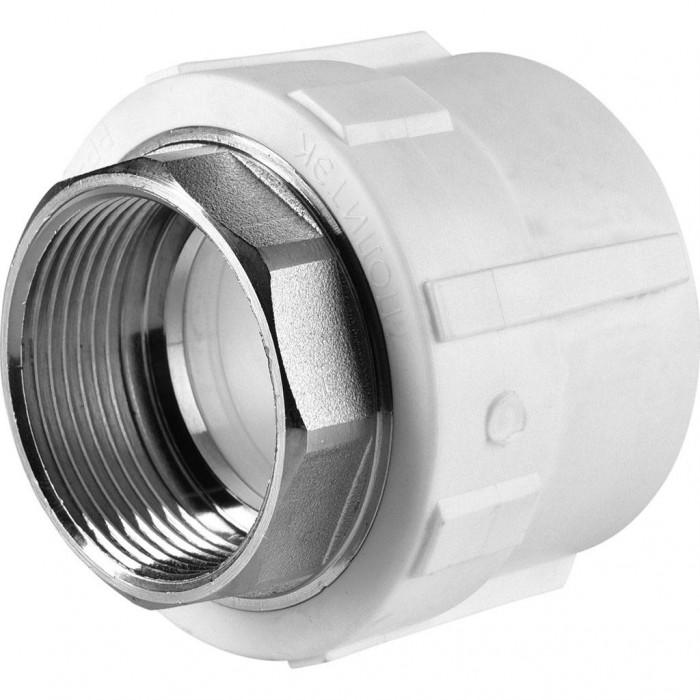Политэк Политэк White fittings 32x1" Муфта комбинированная под шестигранник наруж. резьба для полипропиленовых труб под сварку (цвет белый)