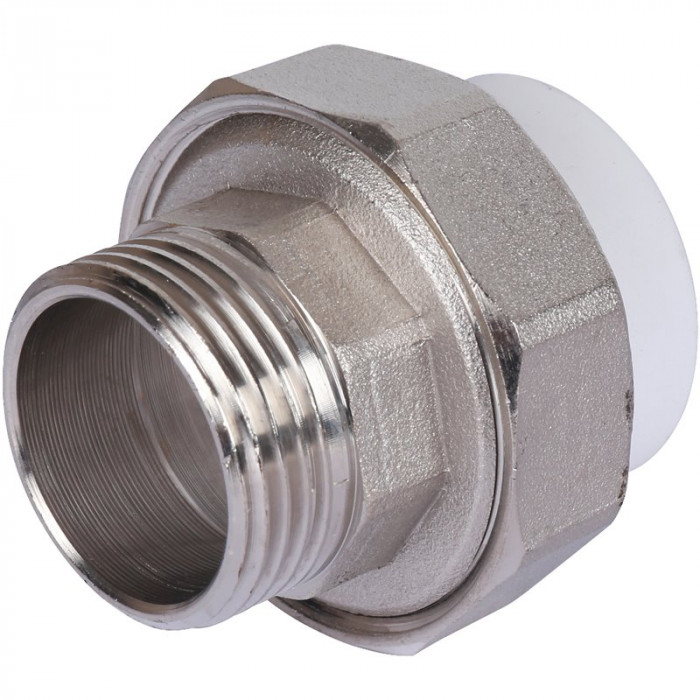 Политэк Политэк White fittings 40х1 1/4" Муфта разъемная с наружной резьбой для полипропиленовых труб под сварку (цвет белый) 