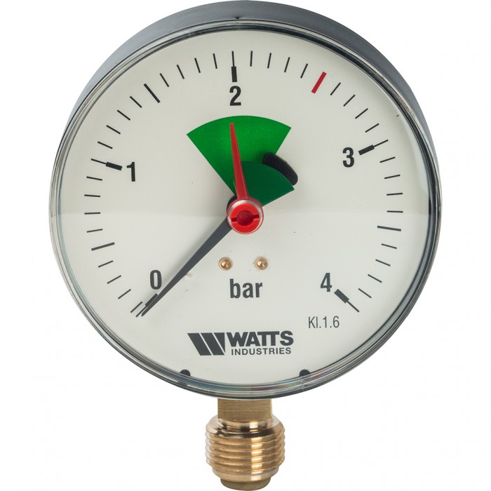 Watts F+R201(MHR) 80/4x1/2" Манометр радиальный 80мм, 0-4 бар